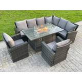 Fimous High Back Patio Dining Set, 1 Table incl. 2 Chairs & 2 Sofas