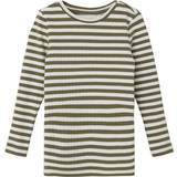 Girls Blouses & Tunics Children's Clothing Name It Deep Lichen Green Suraja Slim Blouse Stripe Noos