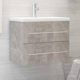 Black Vanity Units for Single Basins vidaXL Sink Cabinet Concrete Engineered Wood
