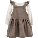 Carter's Baby Girls 2-Piece Long-Sleeve Bodysuit & Jumper Set 12M Brown/Heather