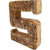 Geko Hand Carved Wooden Geometric Letter S