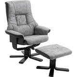 Leather recliner with footstool Homcom Recliner Footstool Duo Armchair