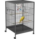Pawhut Budgie Cage for Small Parrot, Lovebird with Rolling Stand