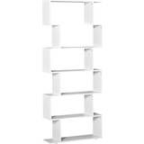 White Shelves Homcom Storage Bookcase Book Shelf 192cm