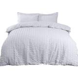 Bed Linen Highams Seersucker Duvet Cover White (228.6x218.4cm)