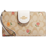 Coach Phone Wallet In Signature Canvas With Nostalgic Ditsy Print - Gold/Light Khaki Multi