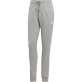 Adidas Women Trousers adidas Essentials 3-Stripes French Terry Cuffed Pants - Medium Gray Heather/White