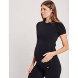 Spandex Maternity & Nursing Wear MP Women's Maternity Seamless Short Sleeve T-Shirt Black