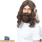 Hippie Short Wigs Fancy Dress Bristol Novelty women's hippy wig & beard set us:one brown