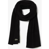 Lacoste Scarfs Lacoste Unisex Ribbed Wool Scarf Unique Black