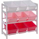 White plastic storage box Premier Housewares 3 Tier White/Pink Kids Storage Unit
