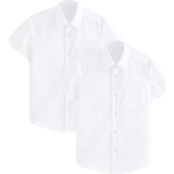 Buttons Shirts George for Good Boy's School Shirt S/S 2-pack - White