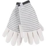 White - Women Mittens Heat Holders WoMens Striped Fleece Lined Thermal Gloves Cream