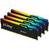 128 GB - DDR5 RAM Memory Kingston Fury Beast RGB Black DDR5 5600MHz 4x32GB ECC (KF556C40BBAK4-128)