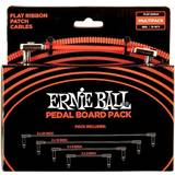Red Capos Ernie Ball Flat Ribbon Patch Cables Pedalboard Multi-Pack Red