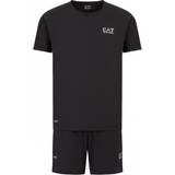 EA7 Clothing EA7 Men's Mens Ventus T-Shirt & Short Set Black Black/Black White