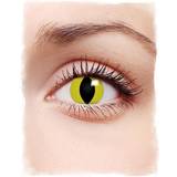 Black Colored Lenses Fancy Dress Horror-Shop Kontaktlinsen gelbe Katzenaugen Motiv Farbige Linsen jetzt online
