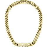 HUGO BOSS Integrated Logo Curb Chain Necklace - Gold