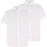 Short Sleeves Shirts Children's Clothing George for Good Girls Short Sleeve School Shirt 2 pack - White