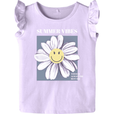 Florals T-shirts Children's Clothing Name It Farina Happy Top - Orchid Bloom