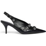 Balenciaga Heels & Pumps Balenciaga Cagole Slingback 70mm Pump Black Women's Lambskin