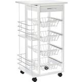 Metal Trolley Tables Homcom Rolling Kitchen Cart Trolley Table 37x47cm