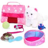 Cats Dolls & Doll Houses Teamson Kids Sophia’s Kitty Cat & Carrier Accessories Set