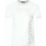 Balmain Clothing Balmain brand embossed logo white t-shirt
