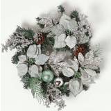 Decorations Homescapes Mint Green & Silver Christmas Wreath Decoration