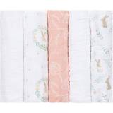 Aden + Anais Baby Blankets Aden + Anais Baby Girls White Muslin Bunny Squares 5 Pack One Size