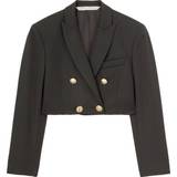 Polyamide Blazers Palm Angels Cropped Double-Breasted Blazer - Black