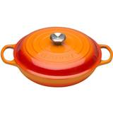 With Lid Shallow Casseroles Le Creuset Volcanic Signature with lid 3.5 L 30 cm