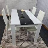 Walnut Tables Kosy Koala Table with 4 white chairs Dining Table 117x77cm