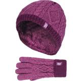 Heat Holders Purple, 11-14 Years Girls Cable Knit Warm Gloves