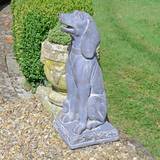 Solstice Sculptures Europa Dog Sitting 71cm Clay Ornament Figurine