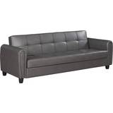 3 Seater - Sofa Beds Sofas Visco Therapy Zinc PU Leather Sofa 82cm 3 Seater