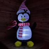 SnowTime Inflatable Standing Penguin with Candy Cane Christmas Lamp