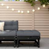 Black Outdoor Stools Garden & Outdoor Furniture vidaXL Garden Footstool with Cushion