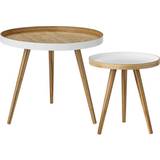 Bloomingville Coffee Tables Bloomingville Cappuccino White Coffee Table 60cm 2pcs