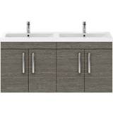 Brown Wall Bathroom Cabinets Nuie Athena 1200