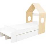 Black Childbeds Kid's Room SECONIQUE Cody 1 Drawer House Bed - White and Pine Effect