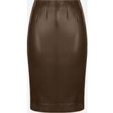Brown Skirts Dolce & Gabbana Midi skirt in shiny satin