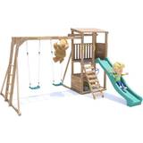 Climbing Wall Playground Dunster House Squirrelfort Monkey Bars Double Swing & Slide