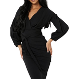 Dresses boohoo Tall Recycled Off The Shoulder Midi Dress - Black
