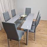 Rectangular Tables Kosy Koala Glass Dining Set 80x140cm 7pcs