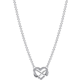 Adjustable Size Necklaces Pandora Infinity Heart Choker Necklace - Silver/Transparent