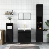 Black Tall Bathroom Cabinets vidaXL Badschrank