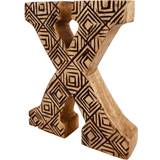 Geko Hand Carved Wooden Geometric Letter X
