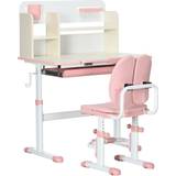 Blue Furniture Set Kid's Room Homcom Kids Height Adjustable Ergonomic Desk & Chair Set