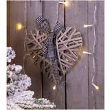 Brown Decorations St Helens Light Wicker Christmas Heart Woven Willow Decoration